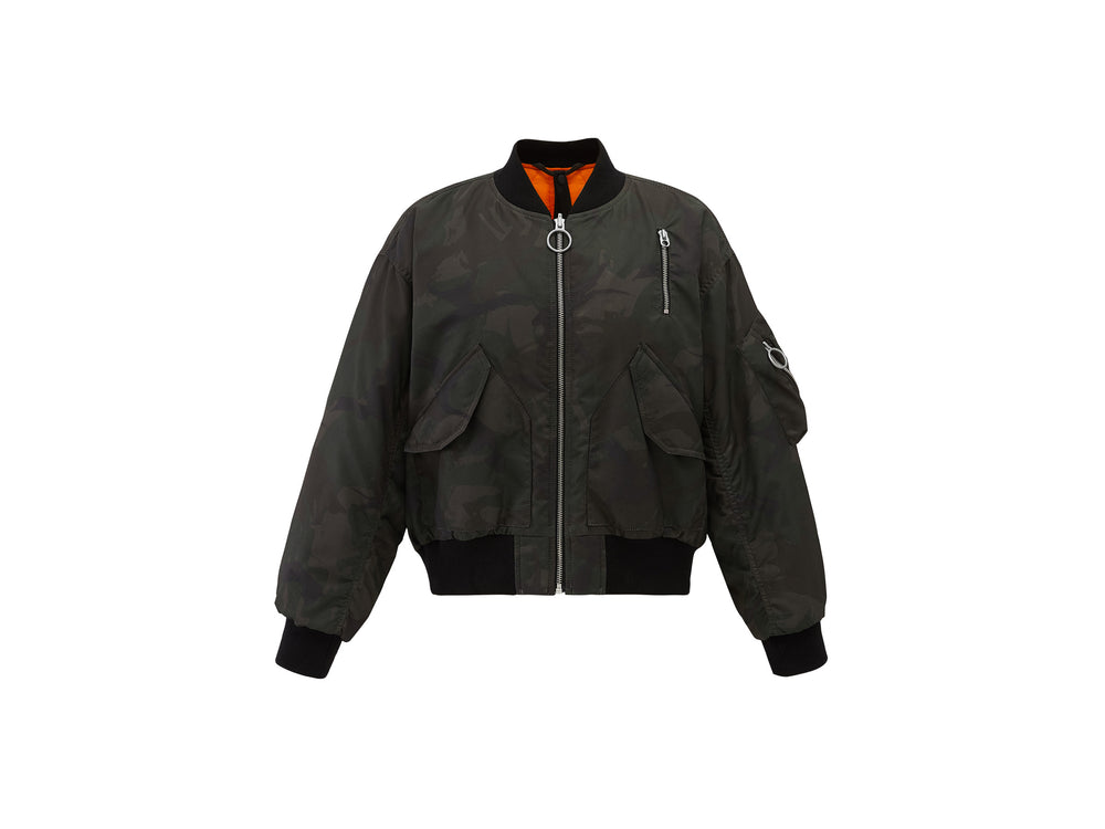 Palladium ARMY BOMBER JACKET Women\'s Jackets Camo Green | Canada-1502
