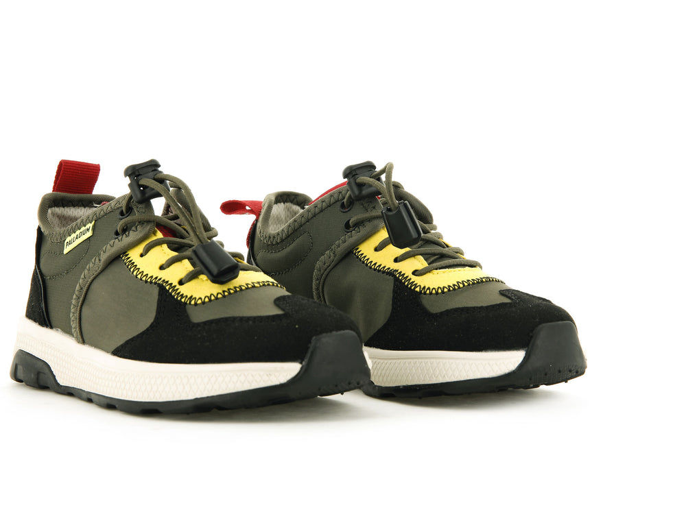 Palladium AX-EON TROOP SUPPLY Kids' Sneakers Olive / Black | Canada-6543