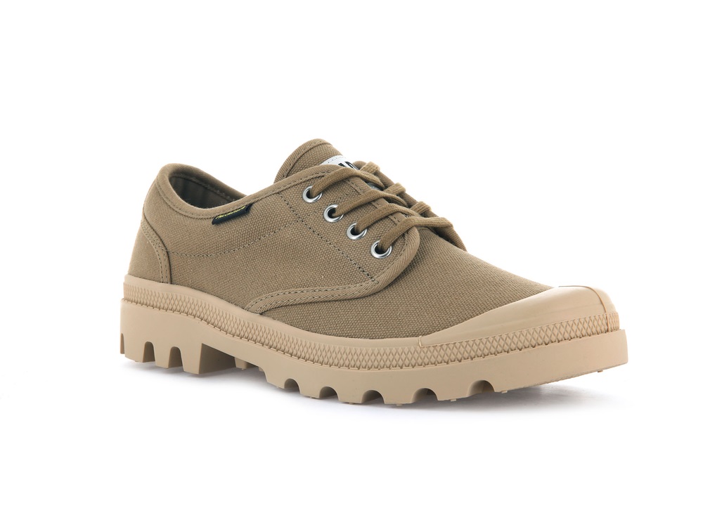 Palladium MENS PALLABROUSSE OXFORD Men's Low Top Shoes Olive | Canada-9280