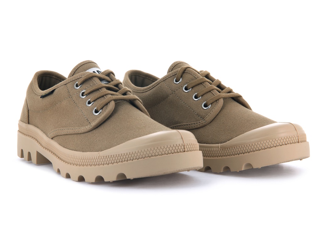Palladium MENS PALLABROUSSE OXFORD Men's Low Top Shoes Olive | Canada-9280
