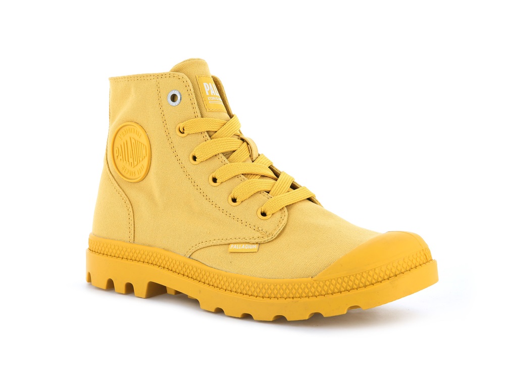 Palladium MONO CHROME Men's High Top Sneakers Mustard | Canada-6571