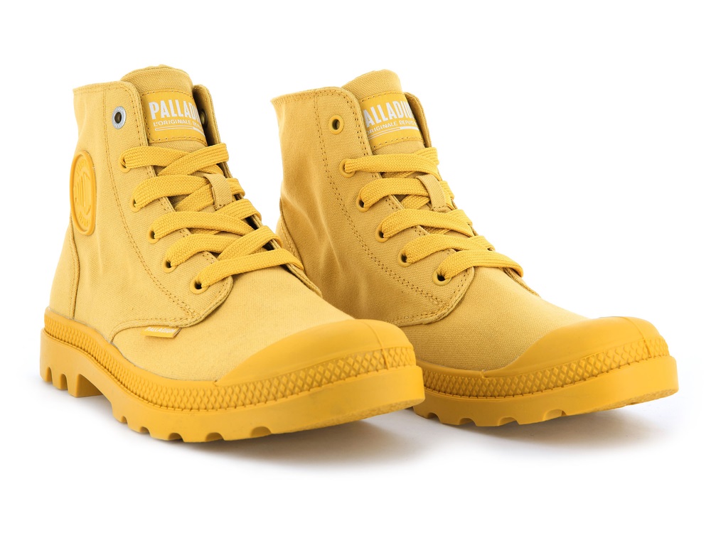 Palladium MONO CHROME Men's High Top Sneakers Mustard | Canada-6571