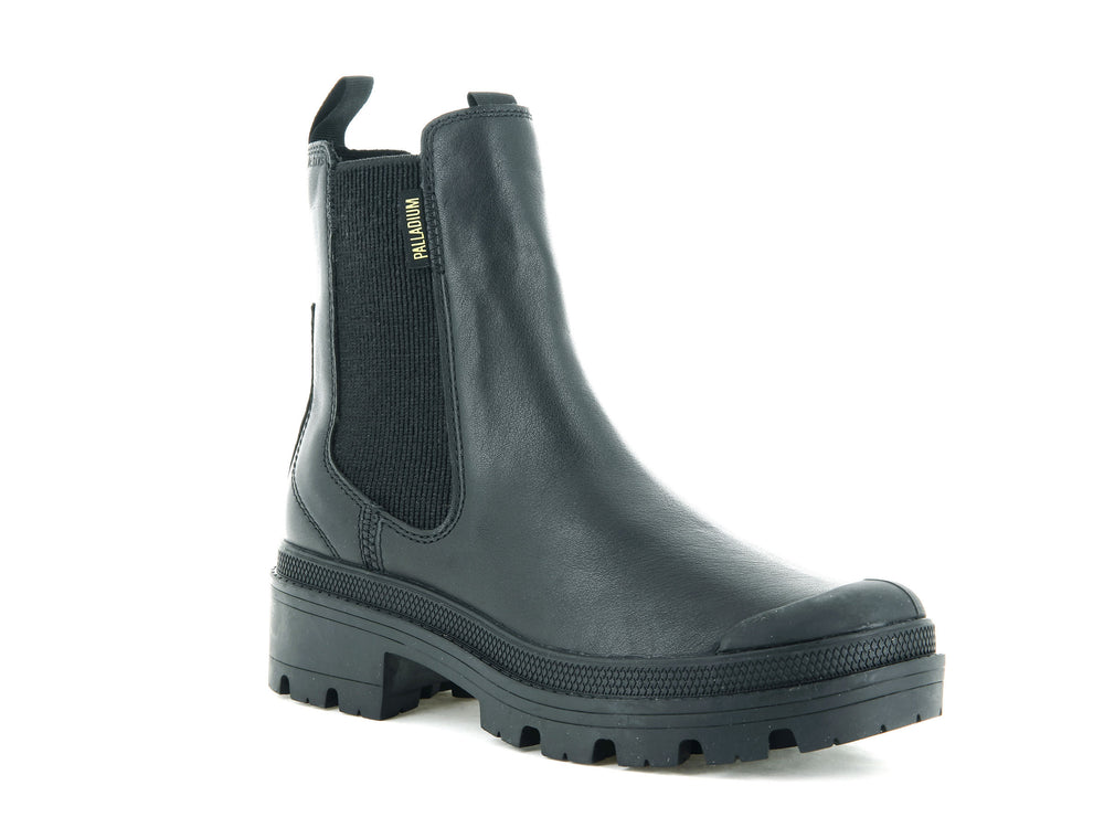 Palladium PALLABASE CHELSEA LEATHER Women's Chelsea Boots Black | Canada-4695
