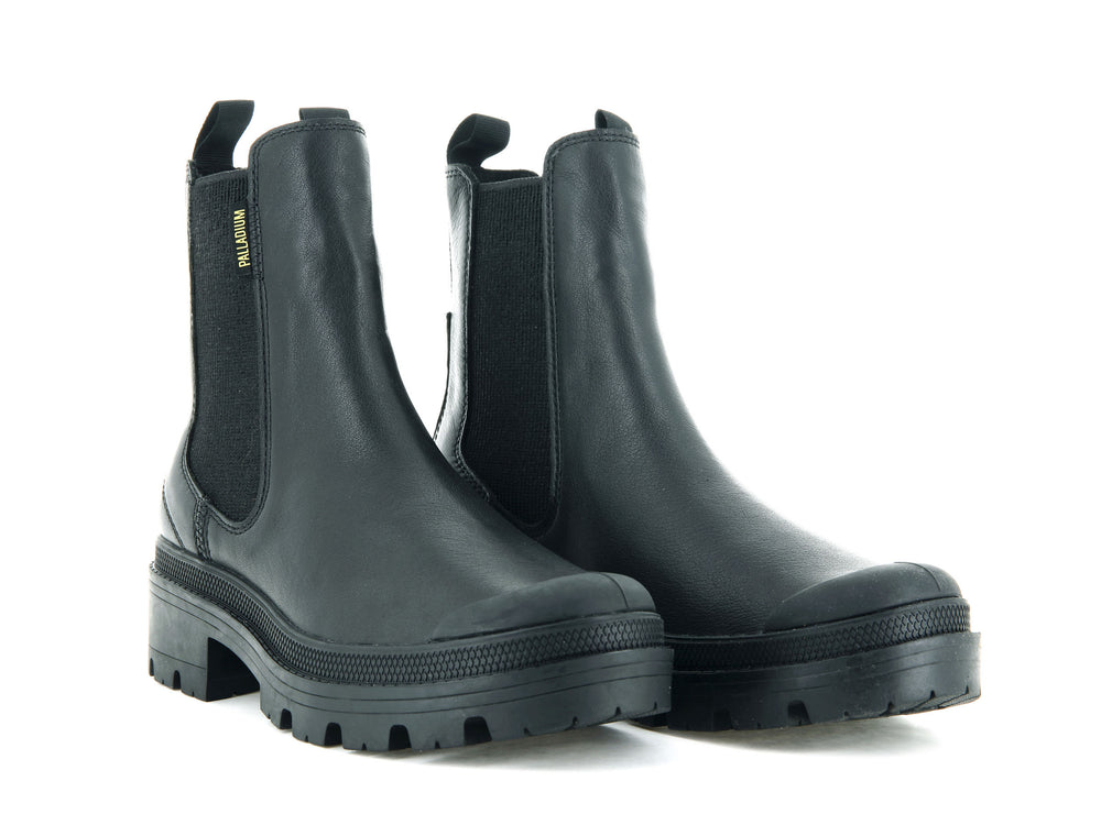 Palladium PALLABASE CHELSEA LEATHER Women's Chelsea Boots Black | Canada-4695