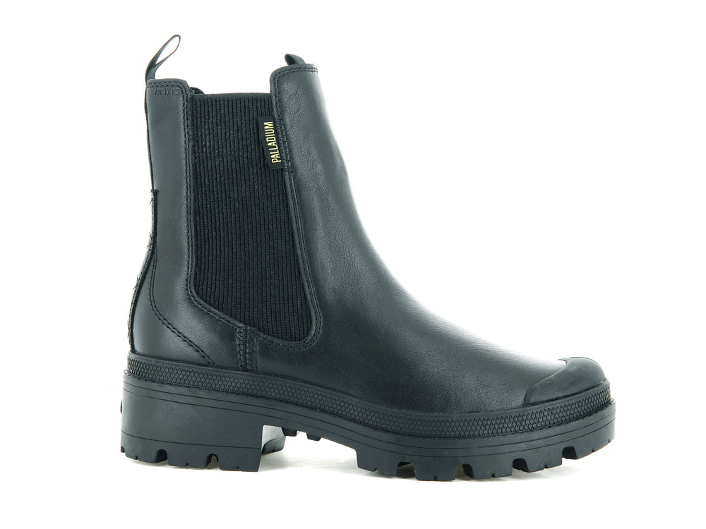 Palladium PALLABASE CHELSEA LEATHER Women\'s Chelsea Boots Black | Canada-4695