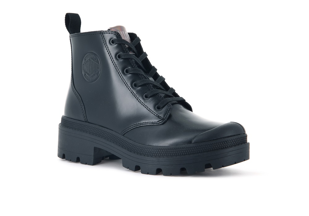 Palladium PALLABASE HI OFF-1 Women's Boots Black | Canada-2831