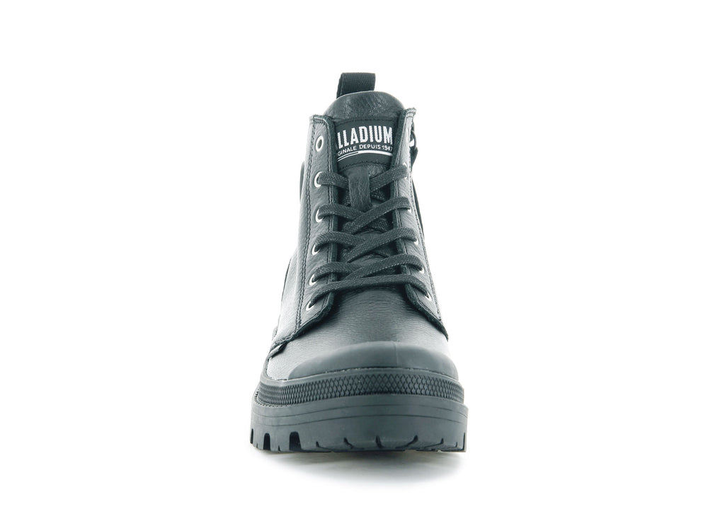 Palladium PALLABASE LEATHER Women's Boots Black | Canada-1486