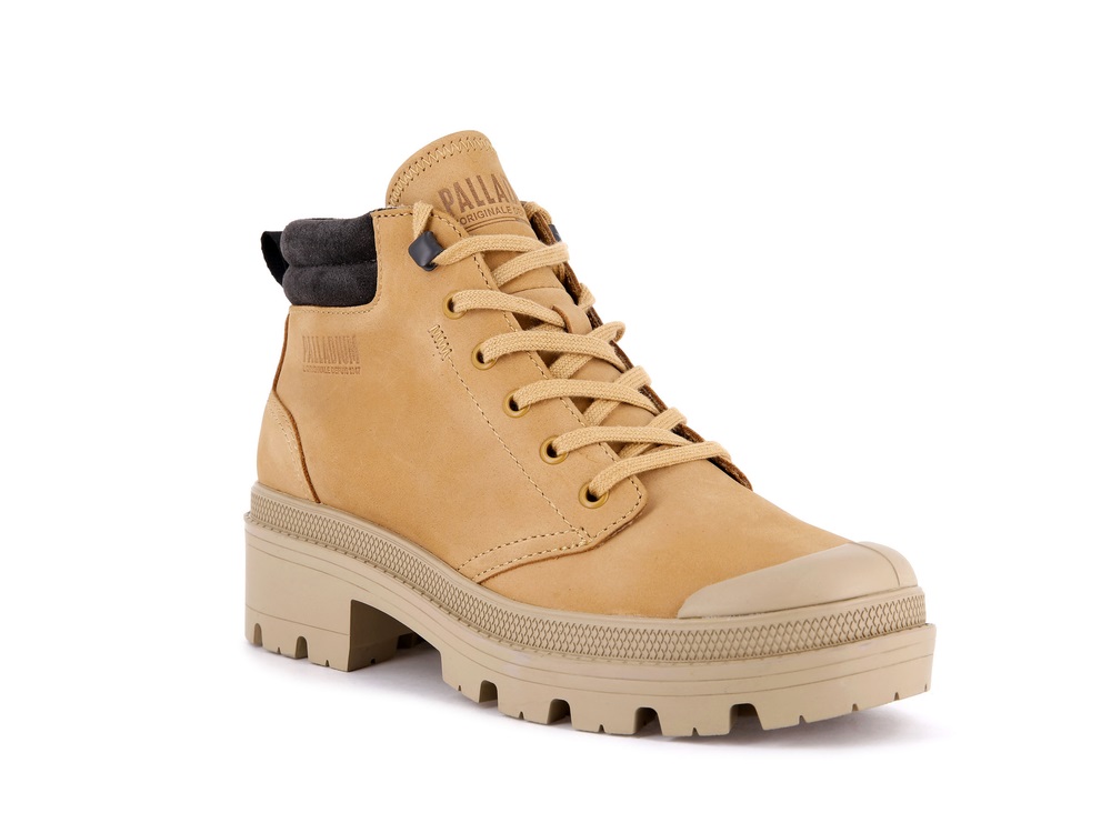 Palladium PALLABASE LO CUFF Women's Boots Gold | Canada-4652