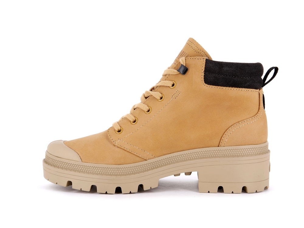 Palladium PALLABASE LO CUFF Women's Boots Gold | Canada-4652