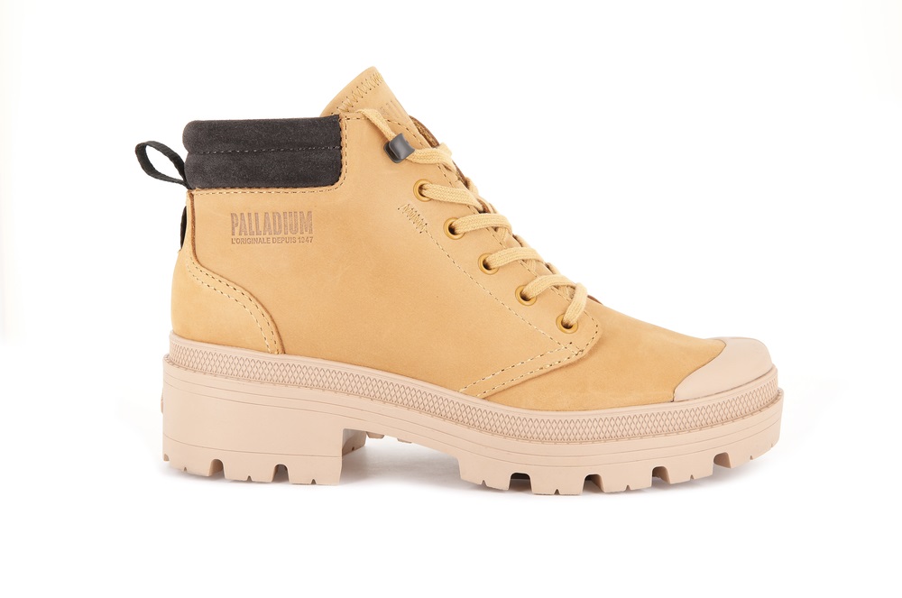 Palladium PALLABASE LO CUFF Women\'s Boots Gold | Canada-4652
