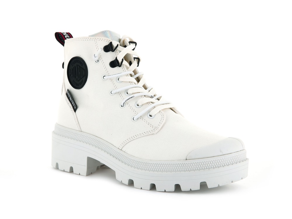 Palladium PALLABASE METRO Women's Boots White | Canada-1802