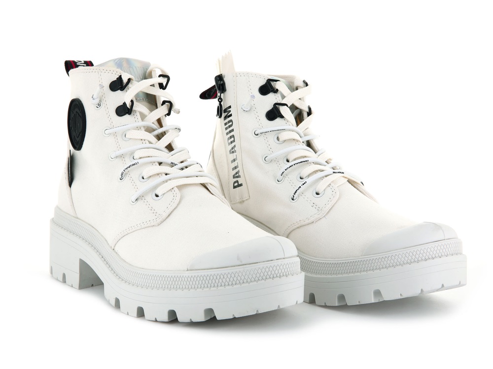 Palladium PALLABASE METRO Women's Boots White | Canada-1802