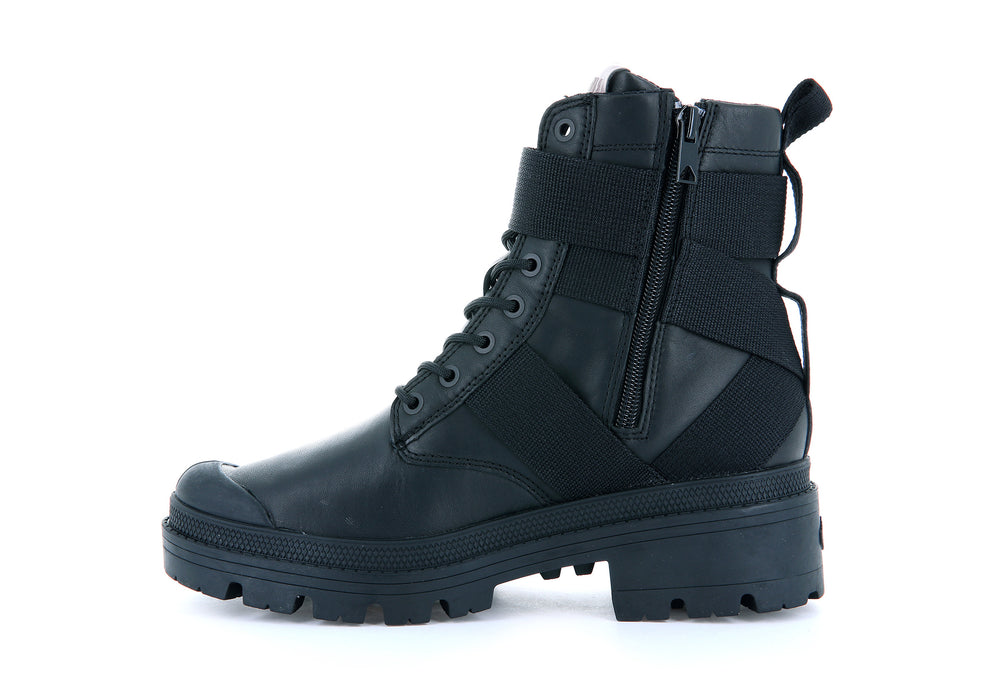 Palladium PALLABASE TACT STR L Women's Boots Black | Canada-5198