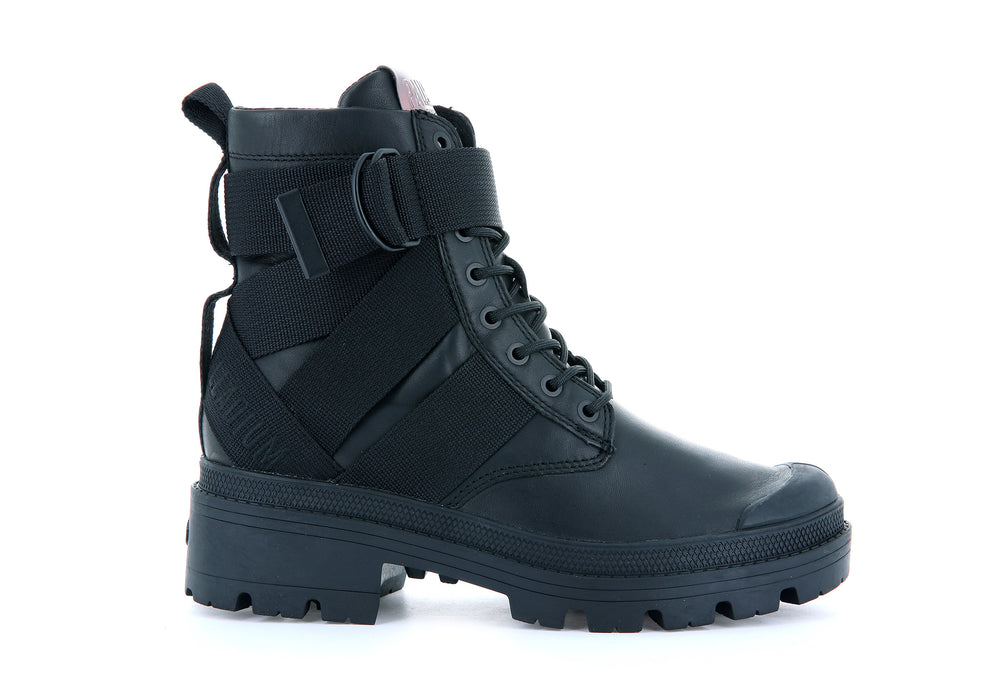 Palladium PALLABASE TACT STR L Women\'s Boots Black | Canada-5198