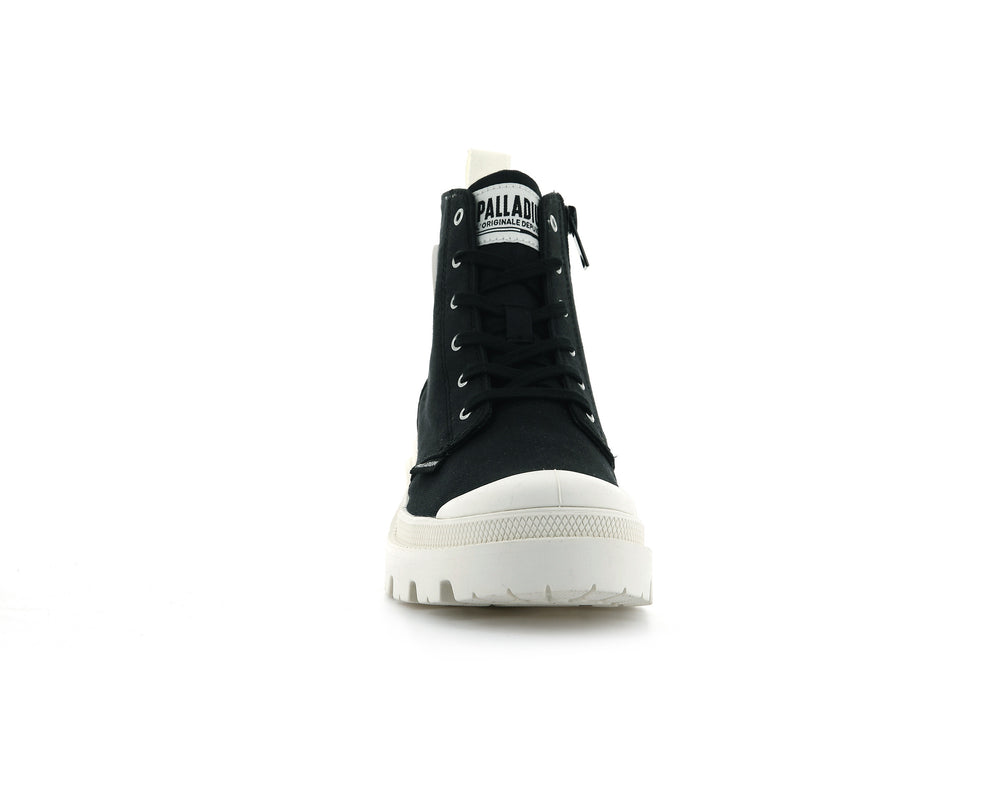 Palladium PALLABASE TWILL Women's Boots Black | Canada-1639