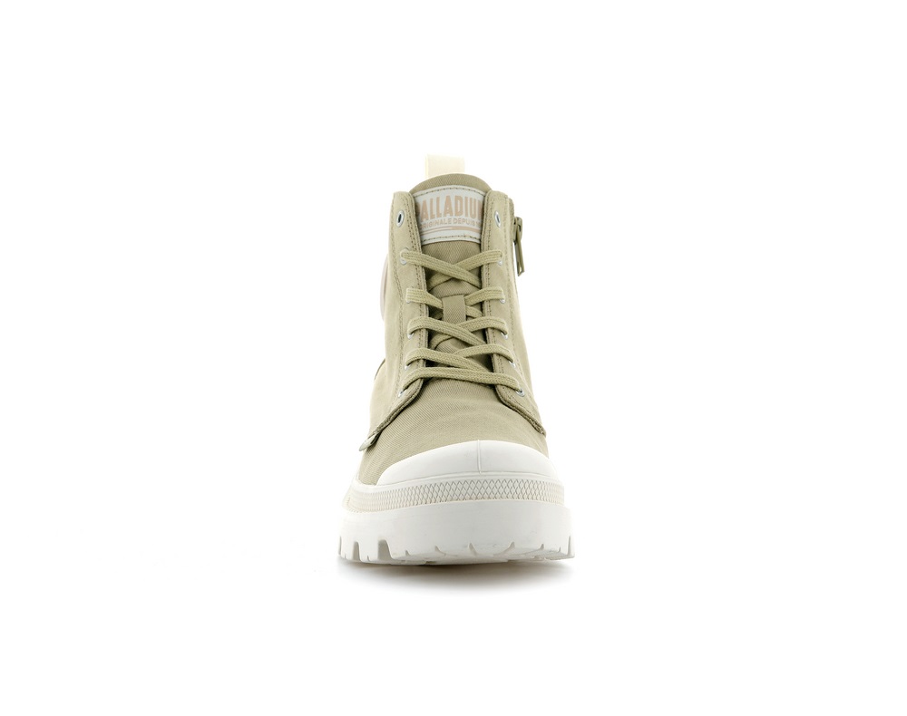 Palladium PALLABASE TWILL Women's Boots Taupe | Canada-4561