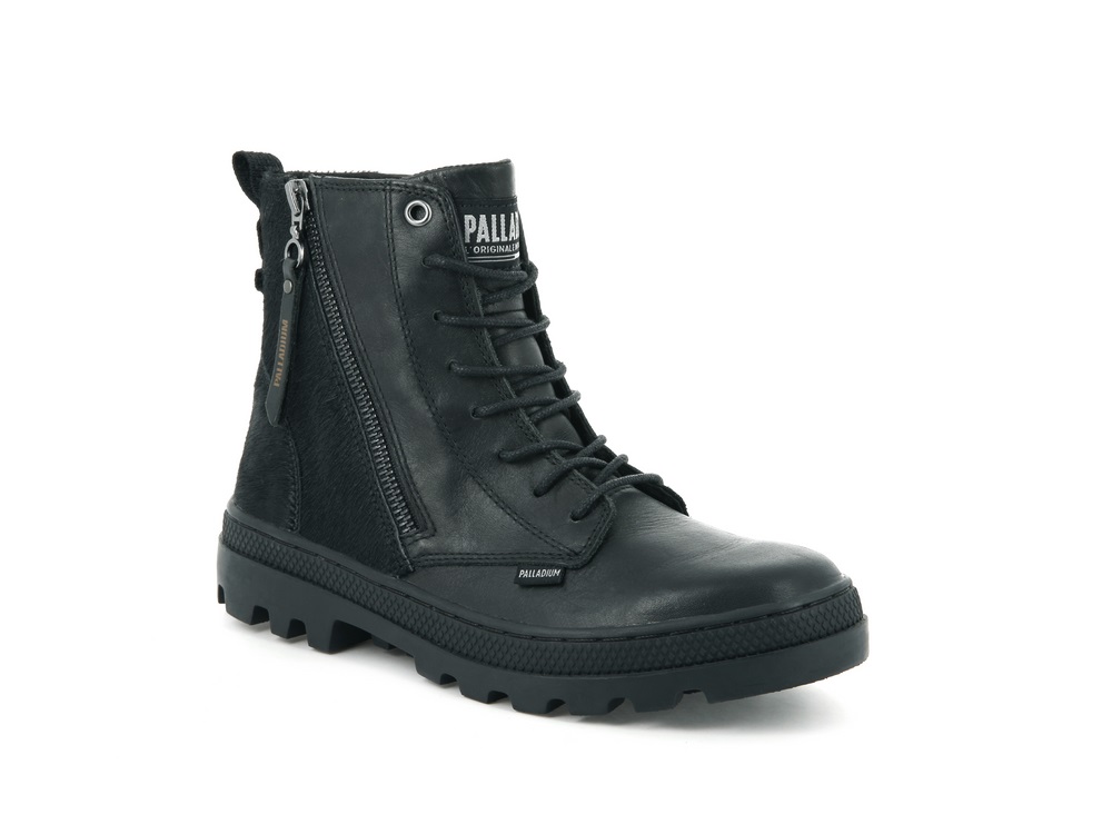 Palladium PALLABOSSE HI ZIP Women's Boots Black | Canada-5726