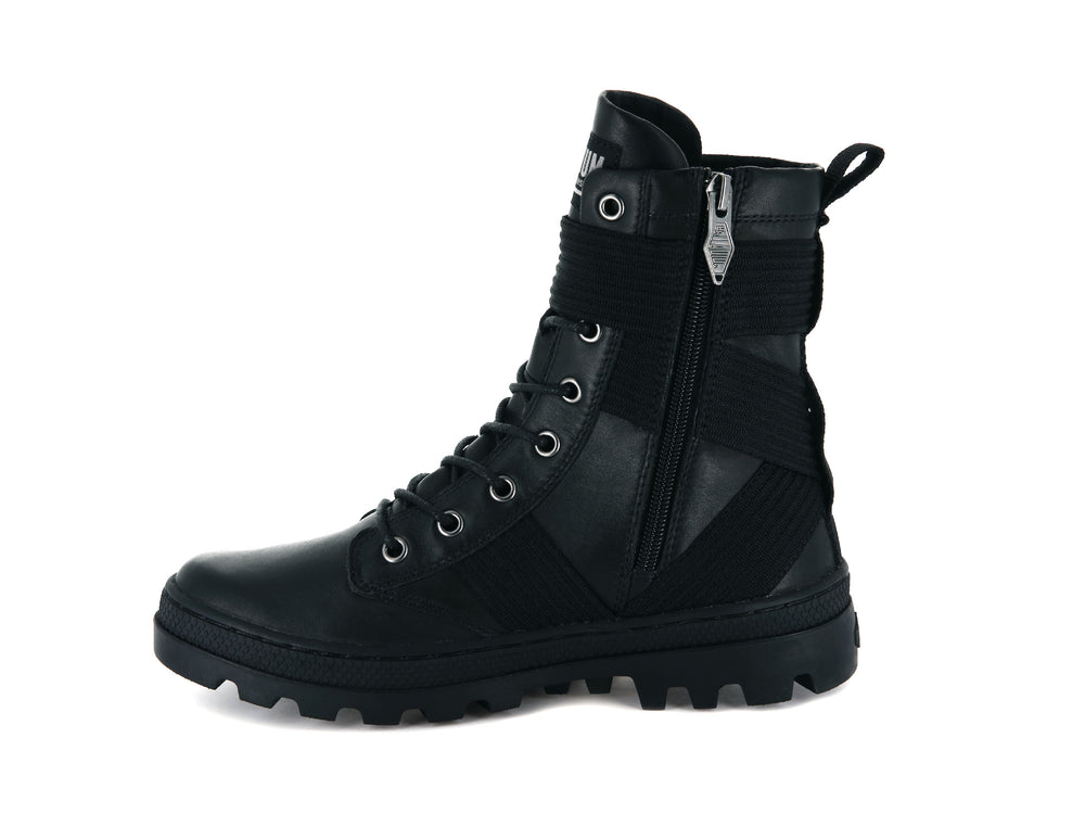 Palladium PALLABOSSE TACT ST LEATHER Women's Boots Black | Canada-7193