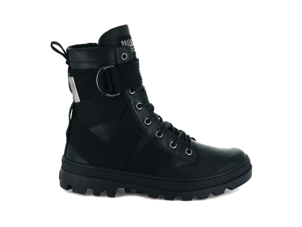 Palladium PALLABOSSE TACT ST LEATHER Women\'s Boots Black | Canada-7193