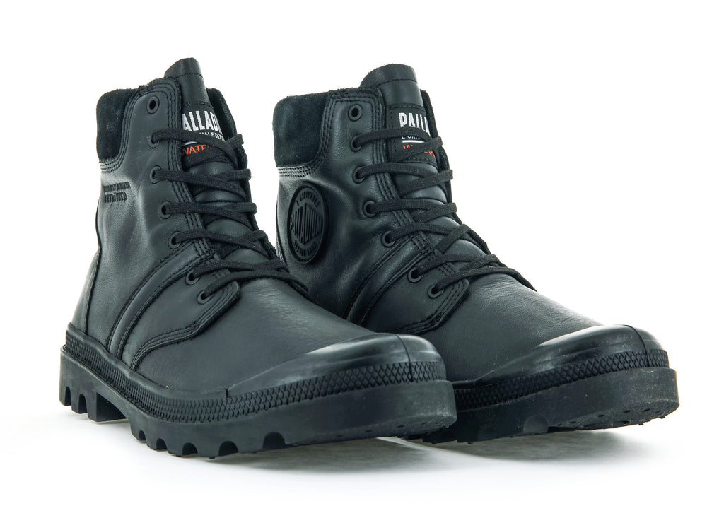 Palladium PALLABROUSSE CUFF WATERPROOF + Men's Boots Black | Canada-9051