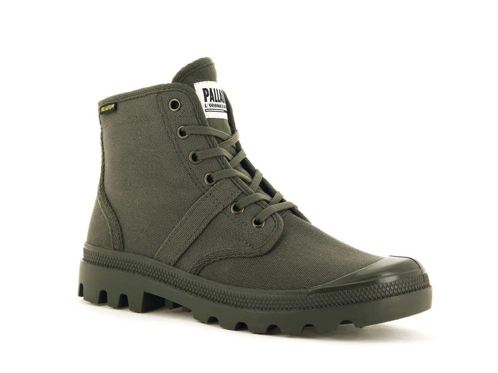 Palladium PALLABROUSSE Men's Boots Olive | Canada-9305