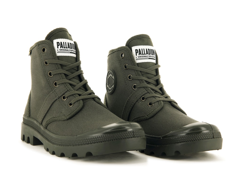 Palladium PALLABROUSSE Men's Boots Olive | Canada-9305