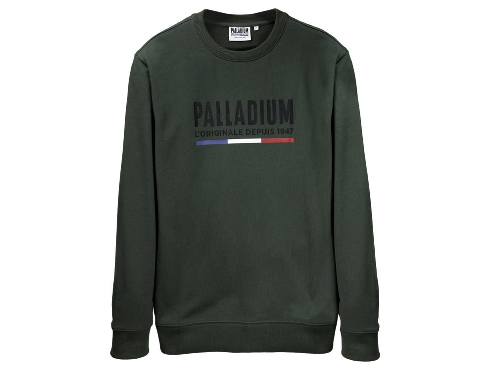 Palladium PALLADIUM CREW NECK2 Men\'s Sweatshirts DARK KAKI | Canada-6538