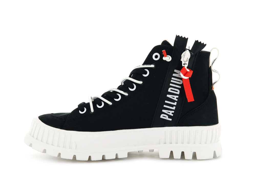 Palladium PALLASHOCK BACK ZIP Women's High Top Sneakers Black | Canada-6258