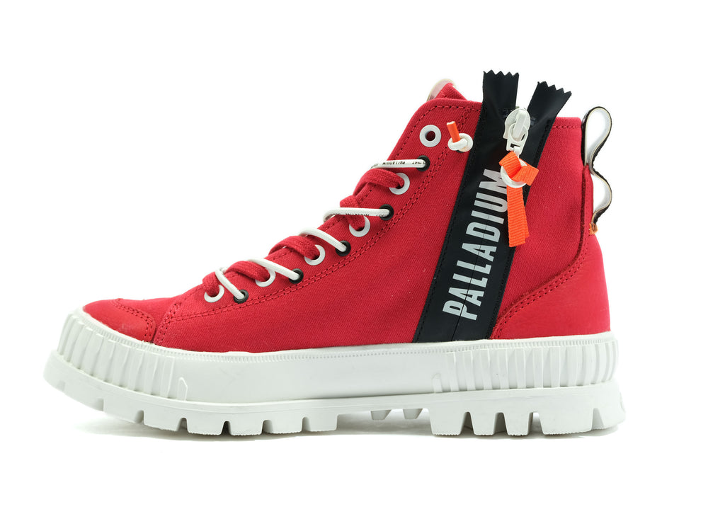 Palladium PALLASHOCK BACK ZIP Women's High Top Sneakers Salsa | Canada-8729