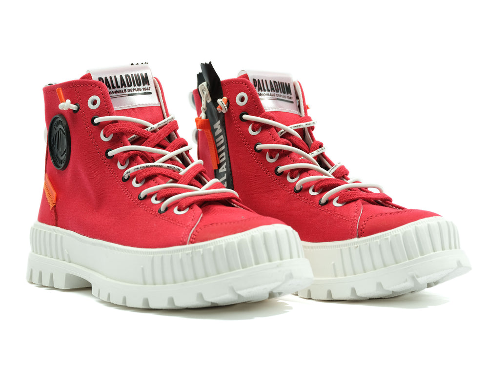 Palladium PALLASHOCK BACK ZIP Women's High Top Sneakers Salsa | Canada-8729