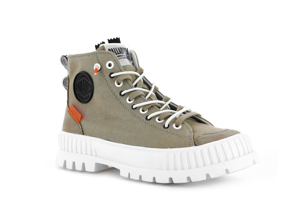 Palladium PALLASHOCK BACK ZIP Women's High Top Sneakers Dune | Canada-8935