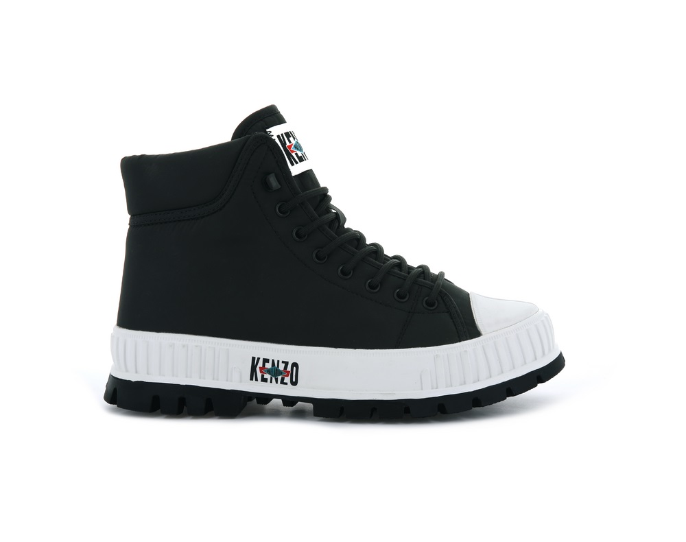 Palladium PALLASHOCK DOWN BY KENZO Women\'s High Top Sneakers Black | Canada-9673