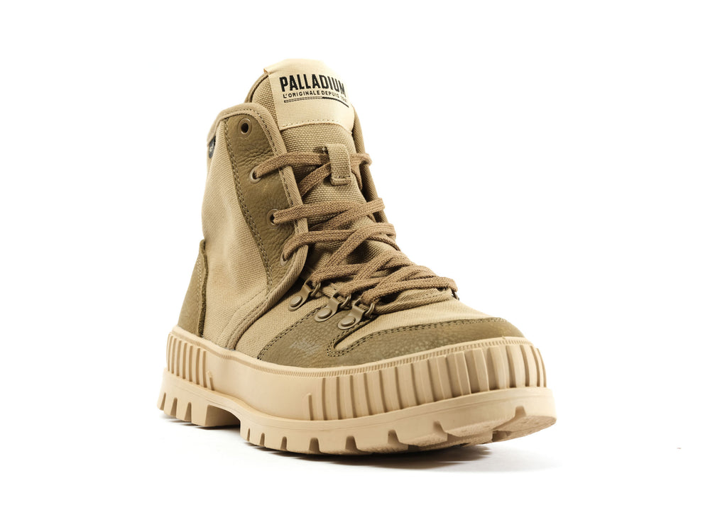 Palladium PALLASHOCK HIKER Men's High Top Sneakers Olive | Canada-8267