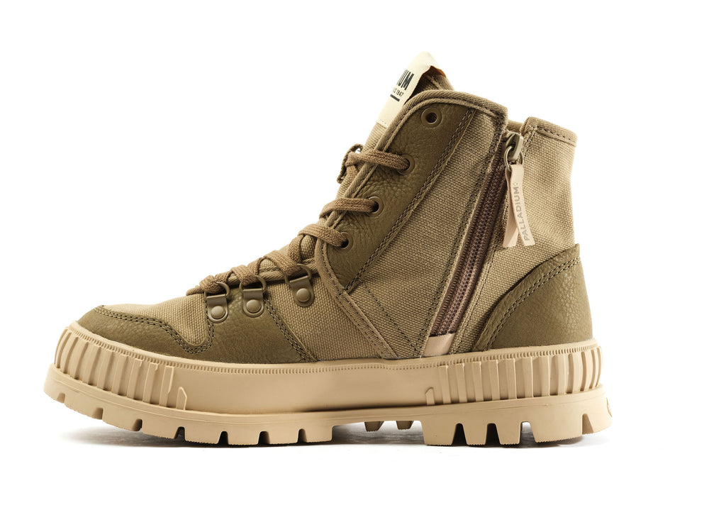 Palladium PALLASHOCK HIKER Men's High Top Sneakers Olive | Canada-8267