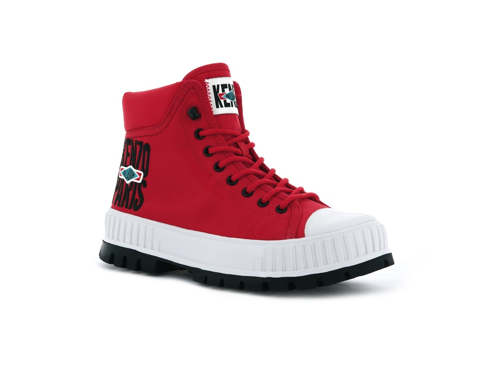 Palladium PALLASHOCK HI BY KENZO Women's High Top Sneakers Red | Canada-5289