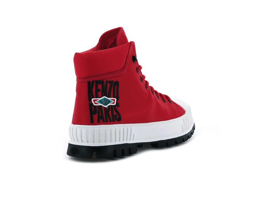 Palladium PALLASHOCK HI BY KENZO Women's High Top Sneakers Red | Canada-5289