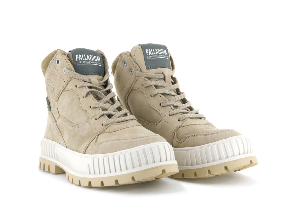 Palladium PALLASHOCK HI SNK Women's Sneakers Stucco | Canada-0824