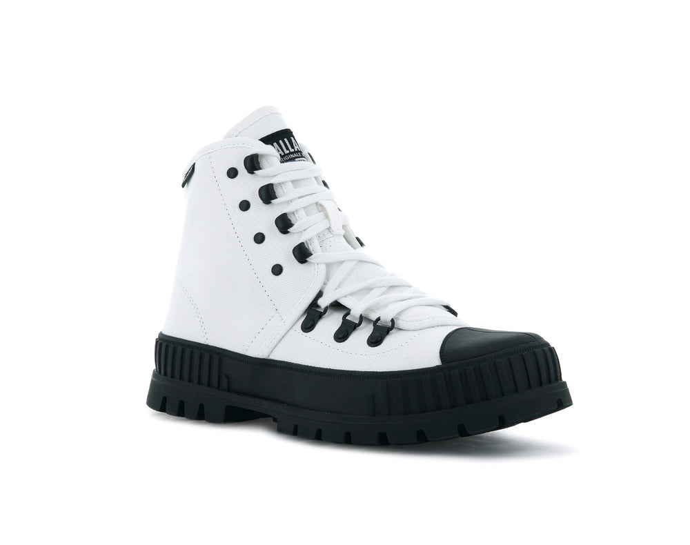 Palladium PALLASHOCK HKR HI Women's Sneakers White / Black | Canada-1789