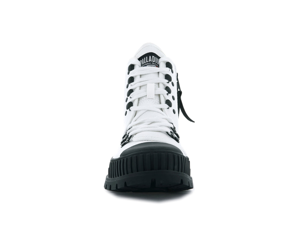 Palladium PALLASHOCK HKR HI Women's Sneakers White / Black | Canada-1789