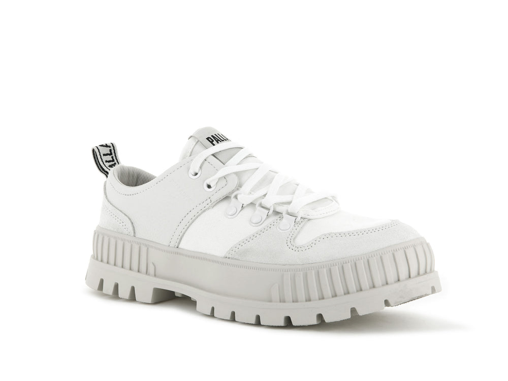 Palladium PALLASHOCK LO HIKER Men's Low Top Shoes White | Canada-9542