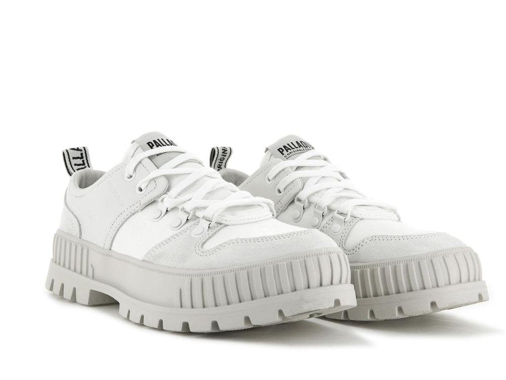 Palladium PALLASHOCK LO HIKER Men's Low Top Shoes White | Canada-9542