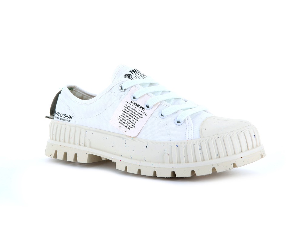 Palladium PALLASHOCK LO ORGANIC Men's Sneakers White | Canada-4253