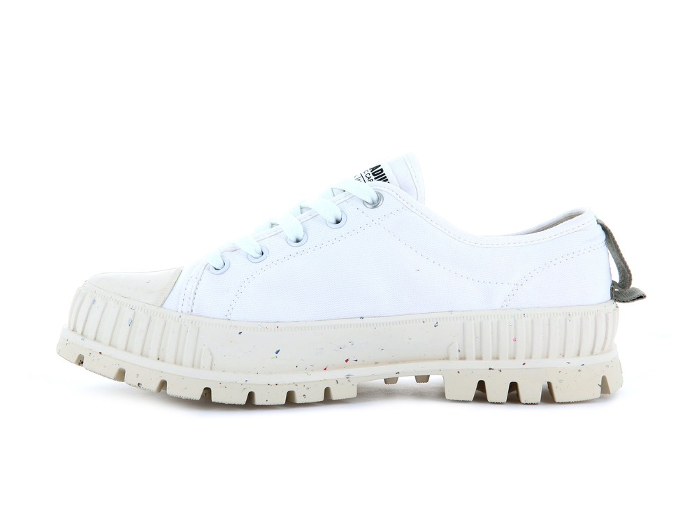 Palladium PALLASHOCK LO ORGANIC Men's Sneakers White | Canada-4253