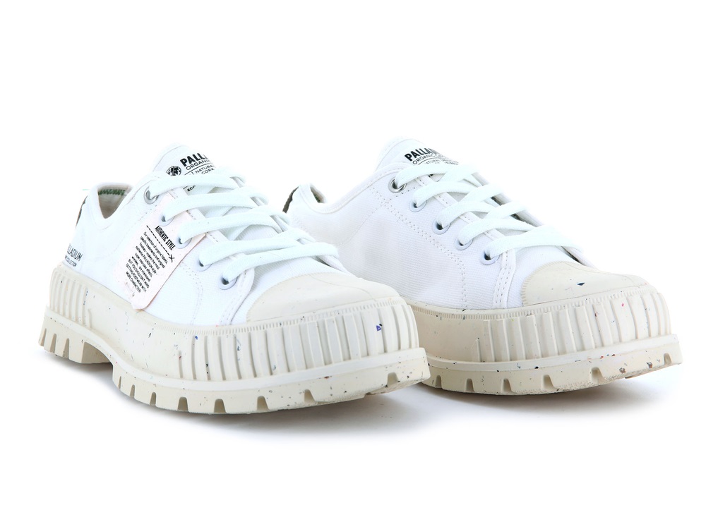 Palladium PALLASHOCK LO ORGANIC Men's Sneakers White | Canada-4253