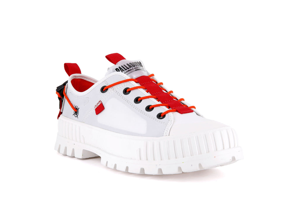 Palladium PALLASHOCK LO TICKET TO EARTH Men's Sneakers White | Canada-5861