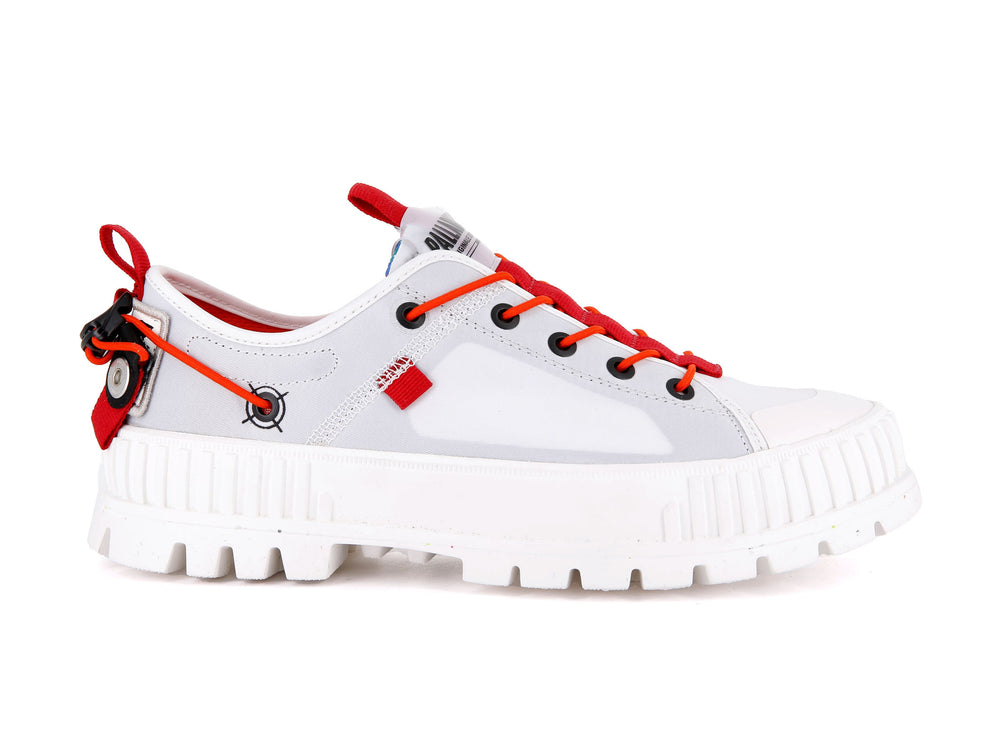 Palladium PALLASHOCK LO TICKET TO EARTH Men\'s Sneakers White | Canada-5861