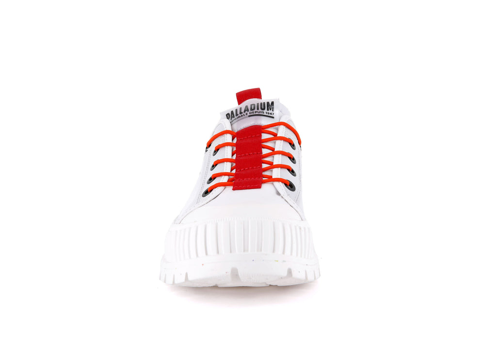 Palladium PALLASHOCK LO TICKET TO EARTH Women's Sneakers White | Canada-8043