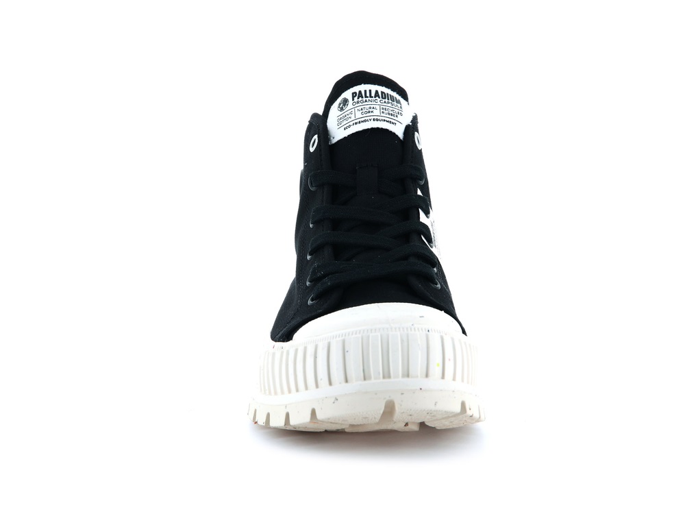 Palladium PALLASHOCK MID ORGANIC Men's Sneakers Black | Canada-5601