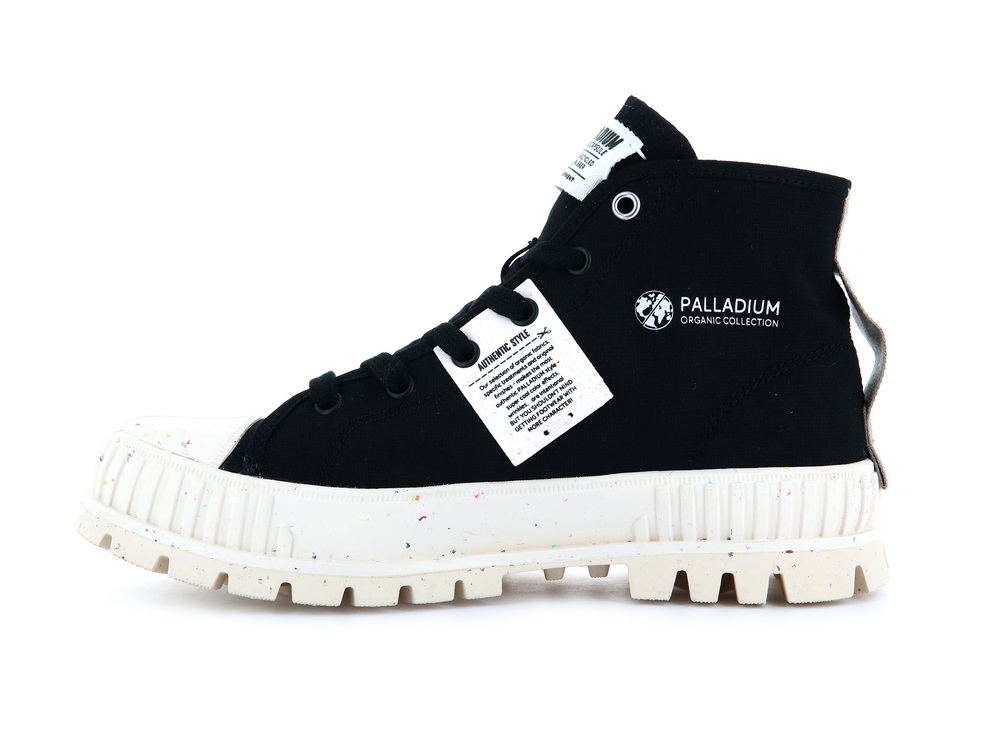 Palladium PALLASHOCK MID ORGANIC Men's Sneakers Black | Canada-5601