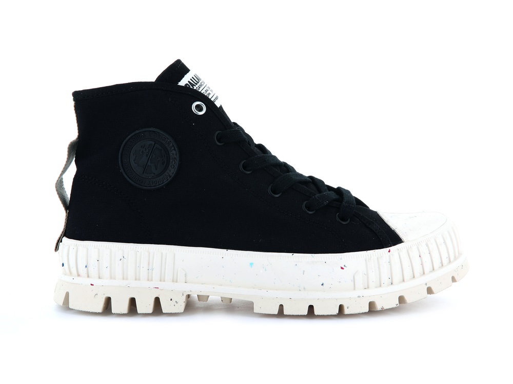 Palladium PALLASHOCK MID ORGANIC Men\'s Sneakers Black | Canada-5601